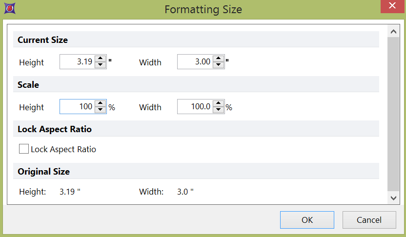Figure 8.65  Formatting Size dialog