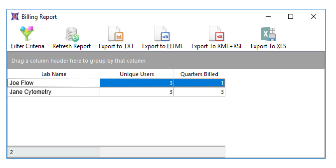 Figure 38.39 The Billing Report Dialog