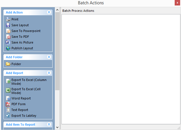Figure 20.13  Batch Actions Window