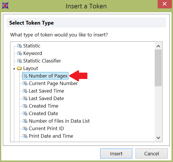 Figure 19.15  Insert a Token Dialog