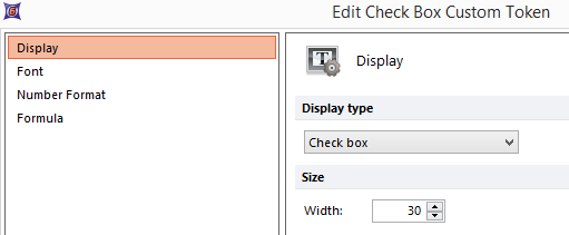 Figure 19.64 The custom token display type is set to Check box.