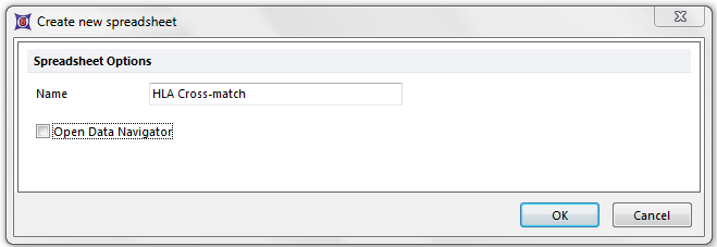 Figure T15.5  Create New Spreadsheet Dialog