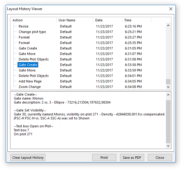 Figure 34.1  Layout History Viewer