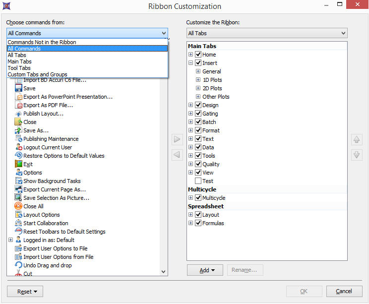 Figure 3.17 - Ribbon Customization dialog