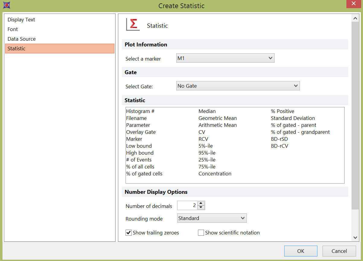 Figure 19.13  Statistic Options - Histogram as Data Source