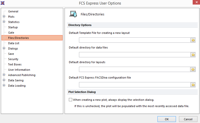 Figure 8.25  Files/Directories options