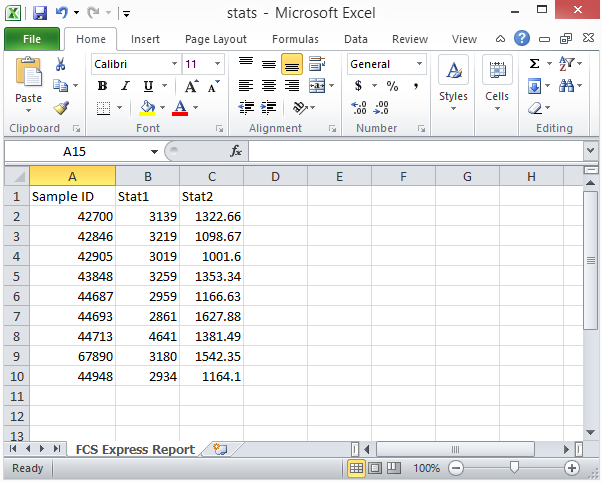 Figure 20.28  Excel (Column Mode) Sample Report