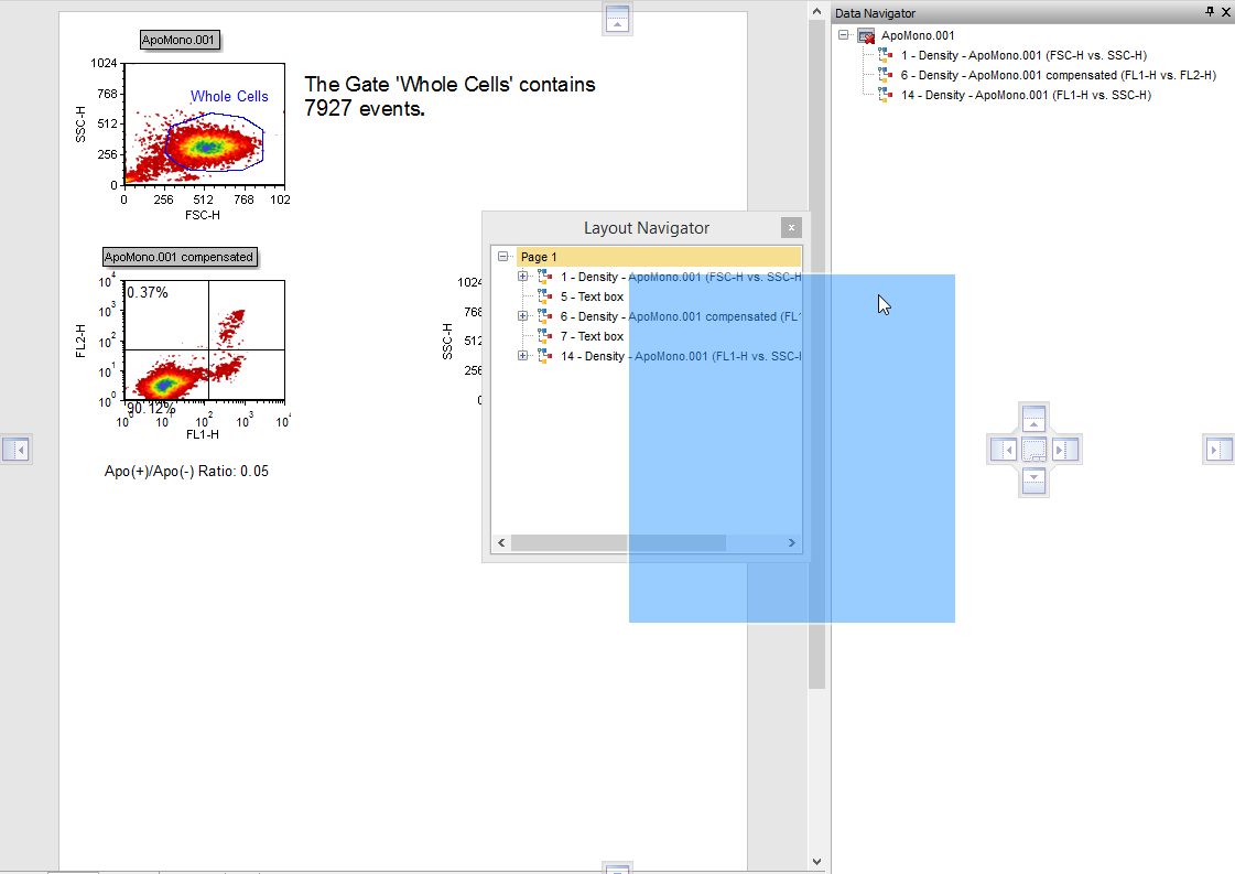 Figure 4.25  Docking the Layout Navigator inside the Data Navigator