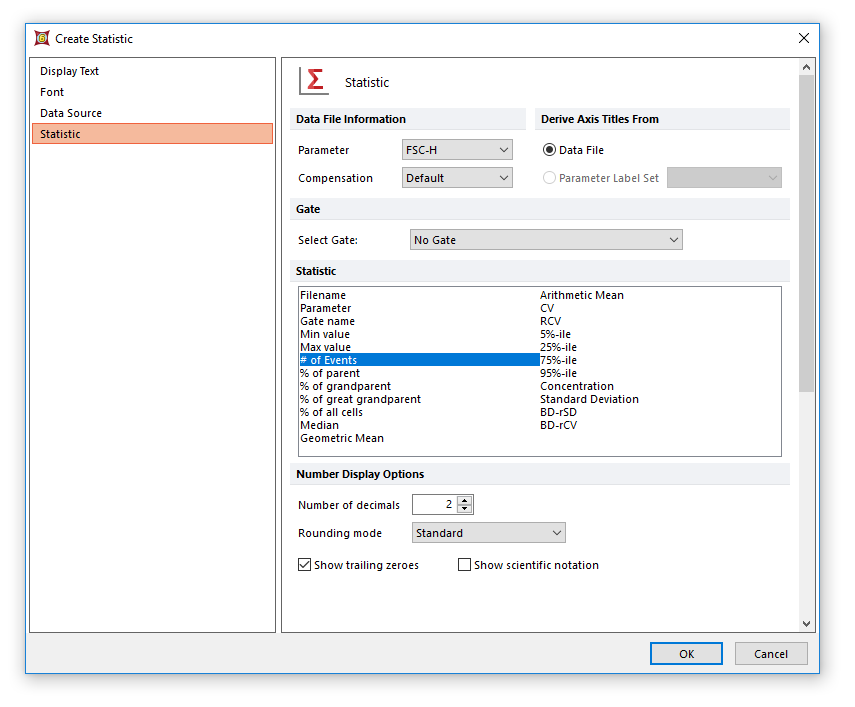 Figure 19.9  Create Statistic Dialog - Statistic Page