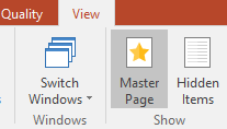 Figure 4.43 - Master Page from Ribbon