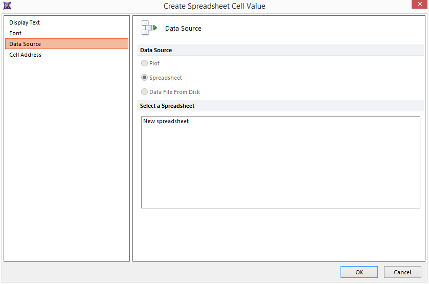 Figure 19.31 - Create Spreadsheet Cell Value dialog