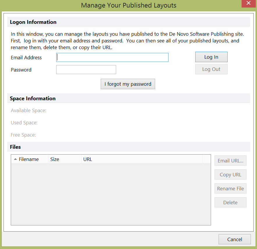 Figure 14.5  Managing Published Layouts