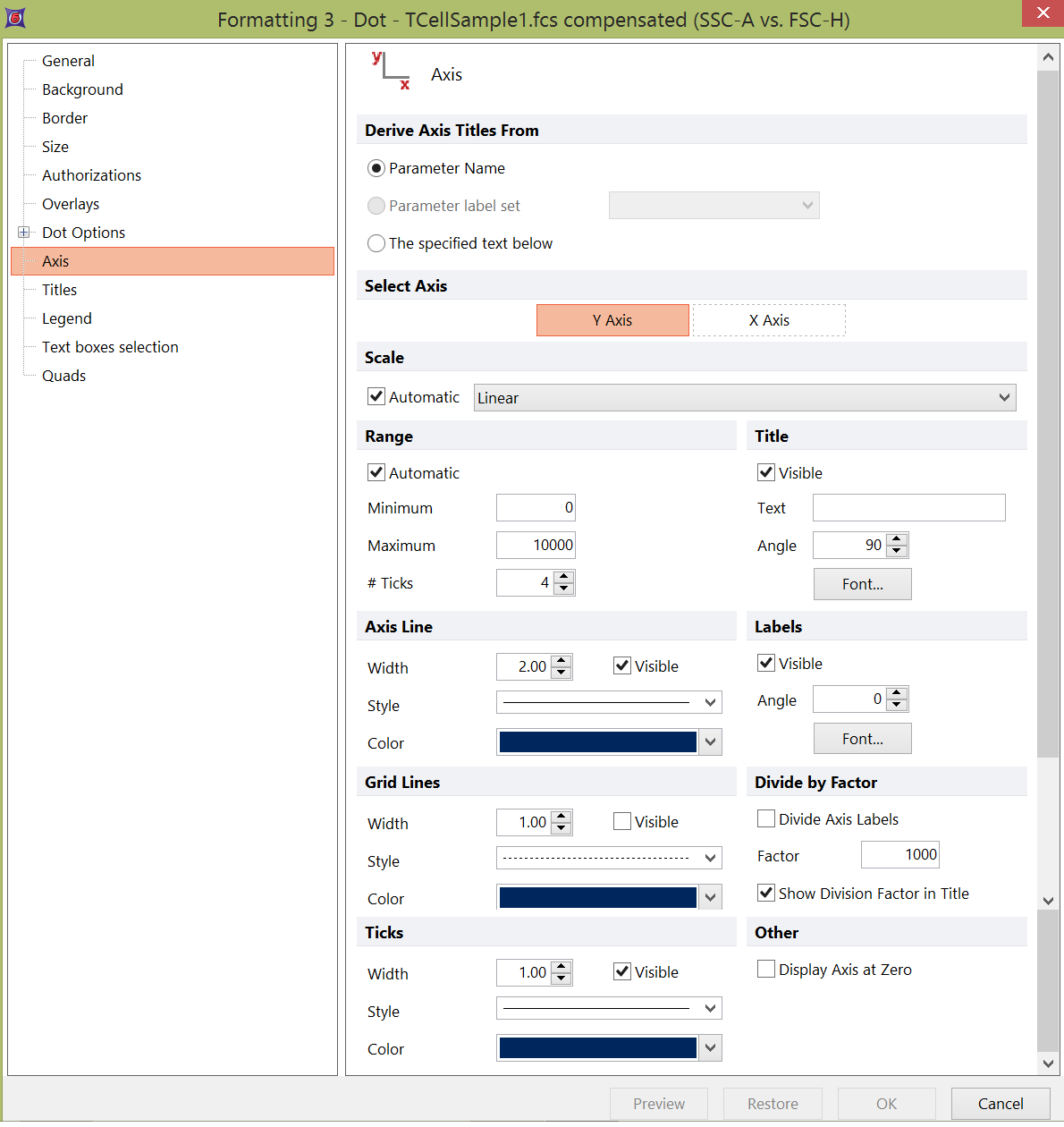 Figure 8.72  Formatting Axes Dialog