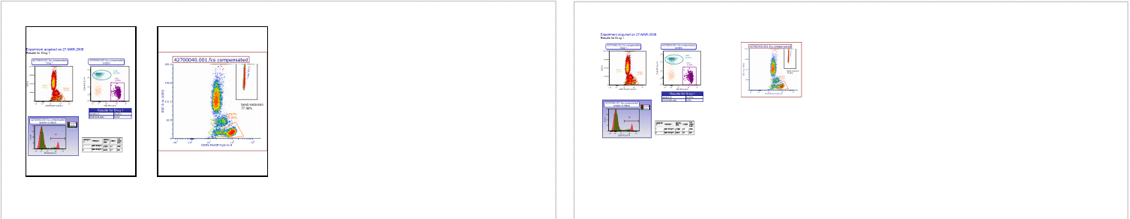 Figure 4.16 Comparison of exports to PDF using default Custom Grid Options (top row only displayed). Left: Frame Page and Crop To Content checked. Right: Frame Page and Crop To Content unchecked  