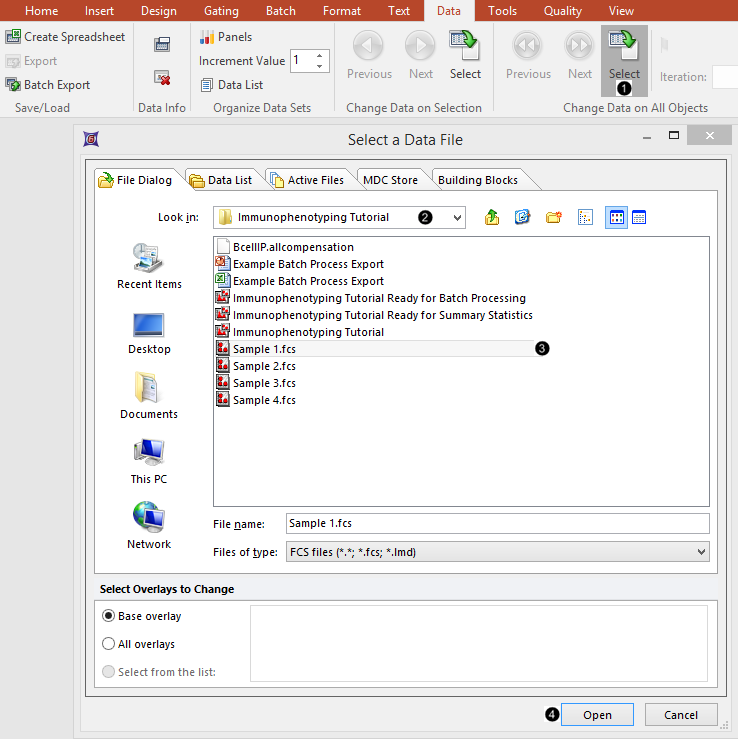 Figure T29.2  Loading .fcs files into the plots