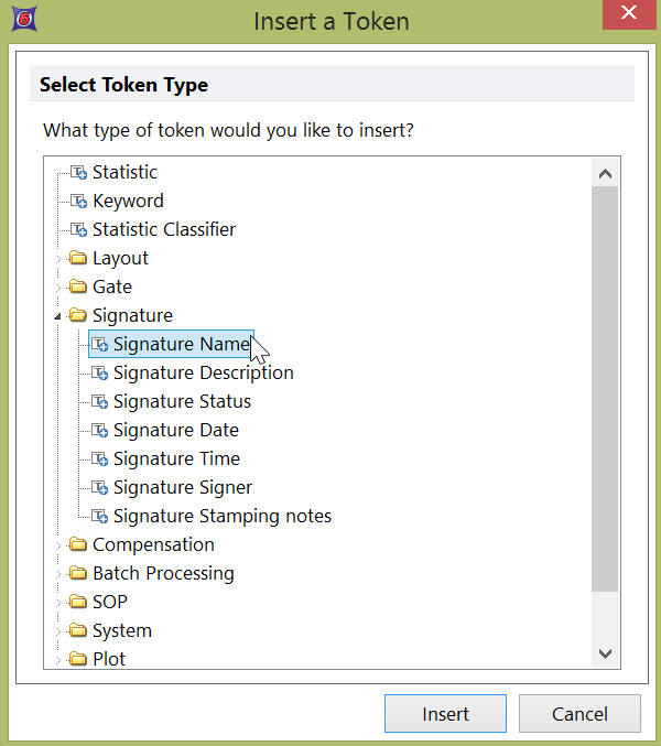 Figure 33.10 Inserting a token.