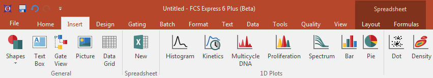 Creating a Spreadsheet from the Insert tab.