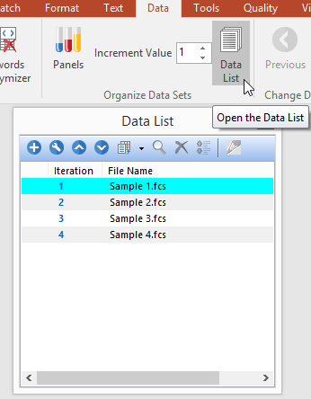 Figure T29.46  Opening the Data List
