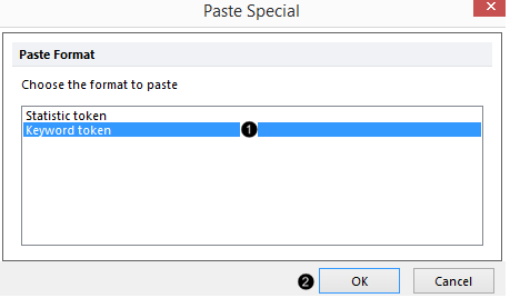 Figure T29.43  Selecting a keyword token