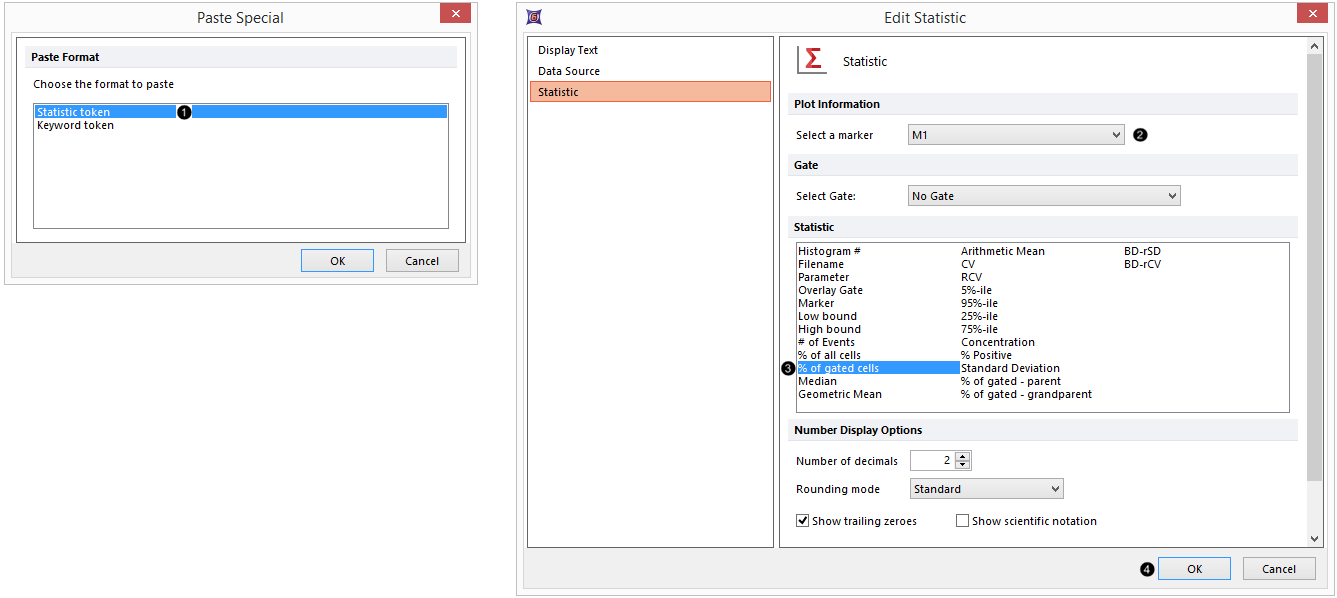 Figure T29.30  Selecting a marker-derived statistical token