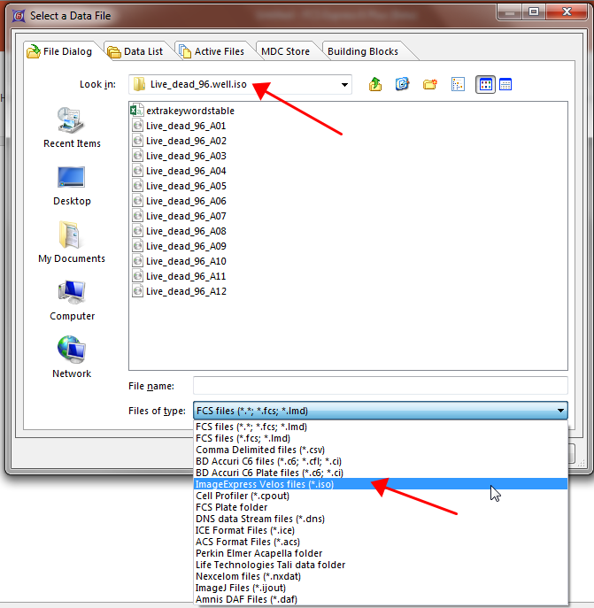 Figure T25.4  Choosing an ImageXpress Velos file for a Heat Map