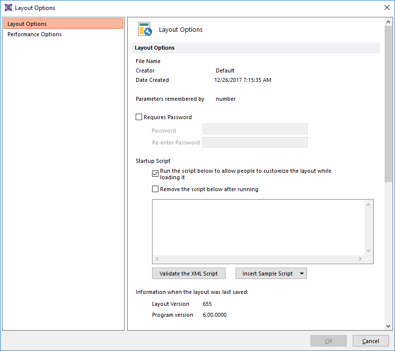Figure 4.18  Layout Options Dialog