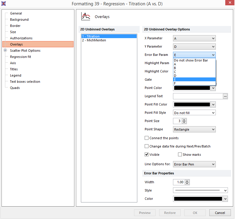 Figure T17.23 - Adding Error Bar from Overlays