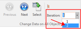 Figure T10.36 - Navigating by Using the Iteration Dropdown Menu