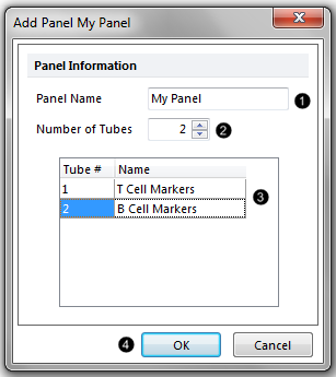 Figure T10.3  Setting up a Panel using the Add Panel Dialog