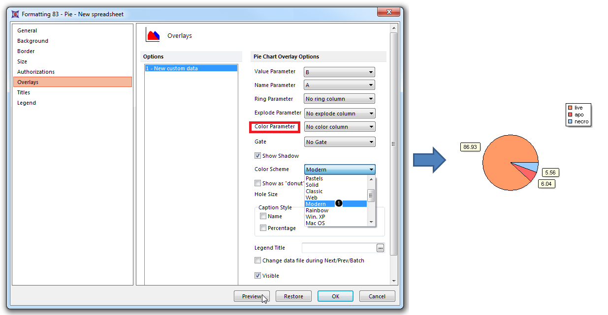Figure 15.  Changing the Color Scheme