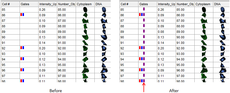 Figure T26.29 - Before and after creating the range gate.