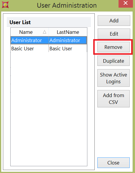 Figure 38.9 Removing a Security User