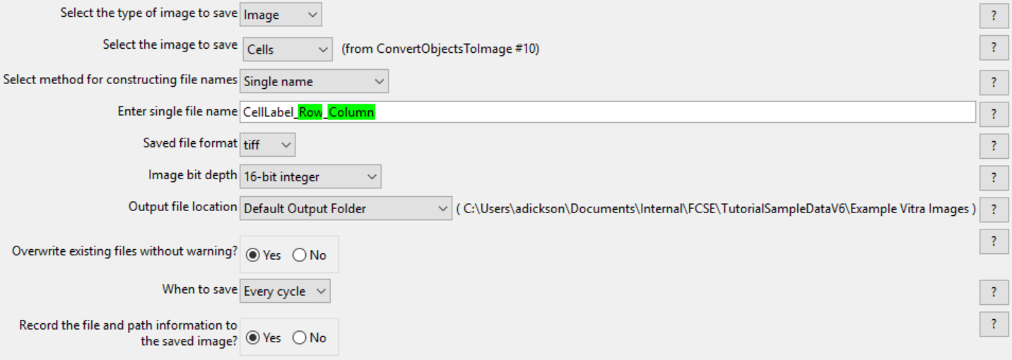 Figure T24.4  Defining the SaveImages Module