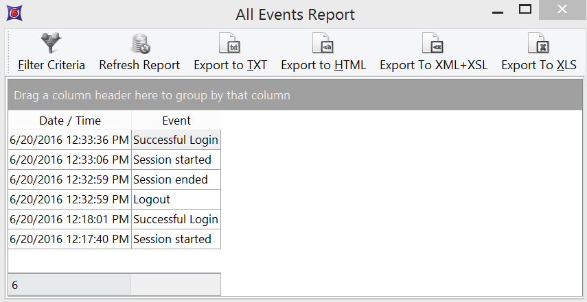 Figure 38.33 - Example of Security Report dialog.