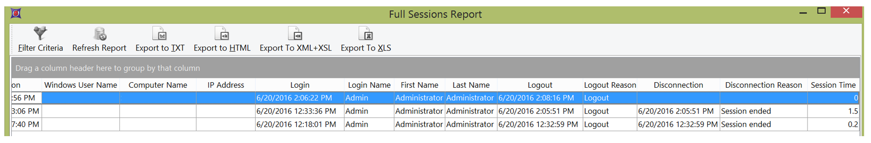 Figure 38.36 The Full Session Report Dialog