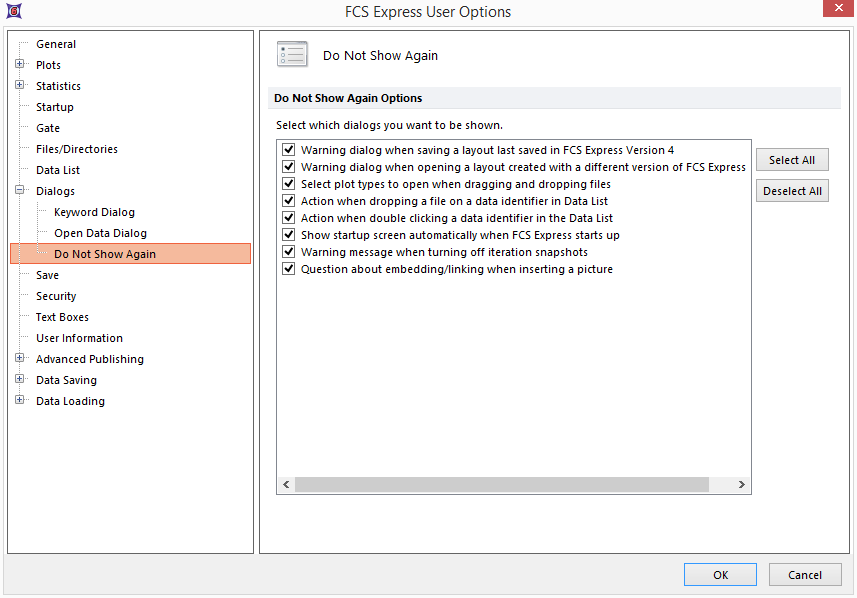 Figure 8.40 - Do Not Show Again options
