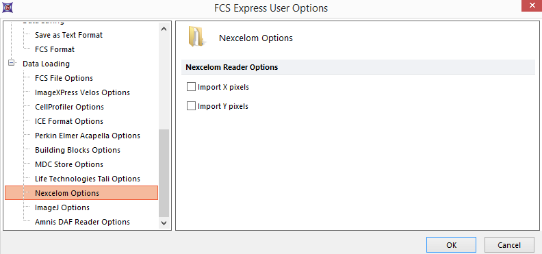 Figure 8.58  Nexcelom options
