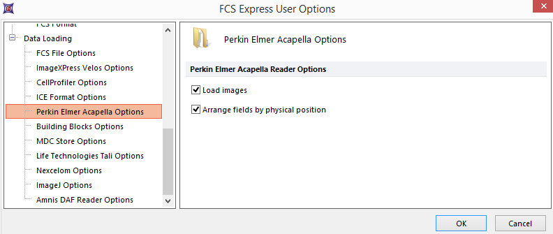 Figure 8.54  Perkin Elmer options