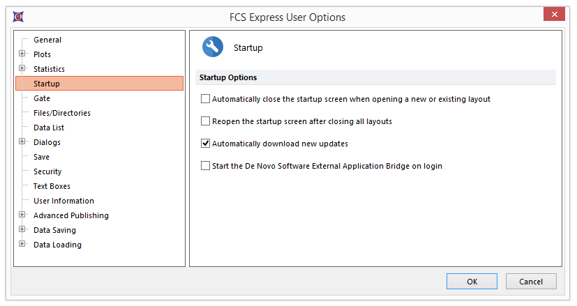 Figure 8.23 Startup screen options
