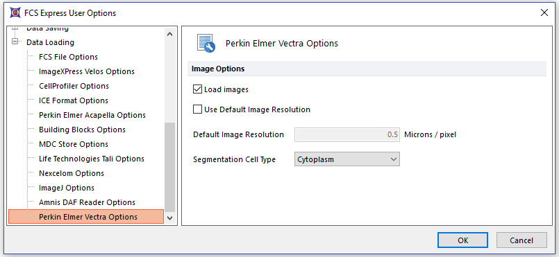 Figure 8.61 Vectra Format options