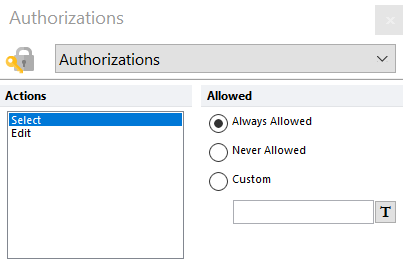Figure 5.284 The Formatting Authorizations dialog.