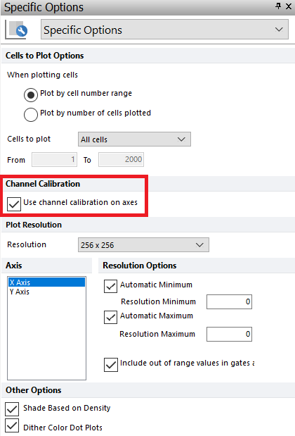 Figure 9.176 Channel Calibration on Axes in Formatting Dialog