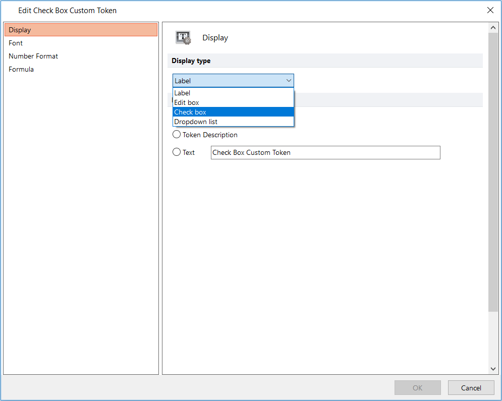 Figure T5.63  Choosing the Check box display type from the drop down list.