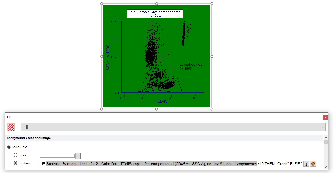 Figure 5.281  Custom formula determines background fill color
