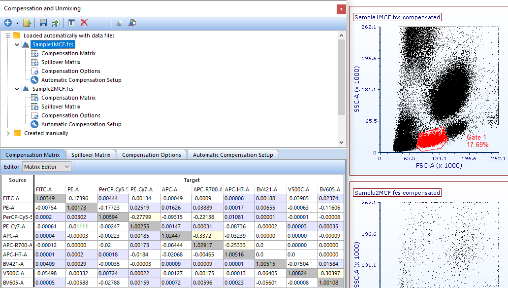 Figure 9.6  Compensations dialog showing compensations available in the layout.