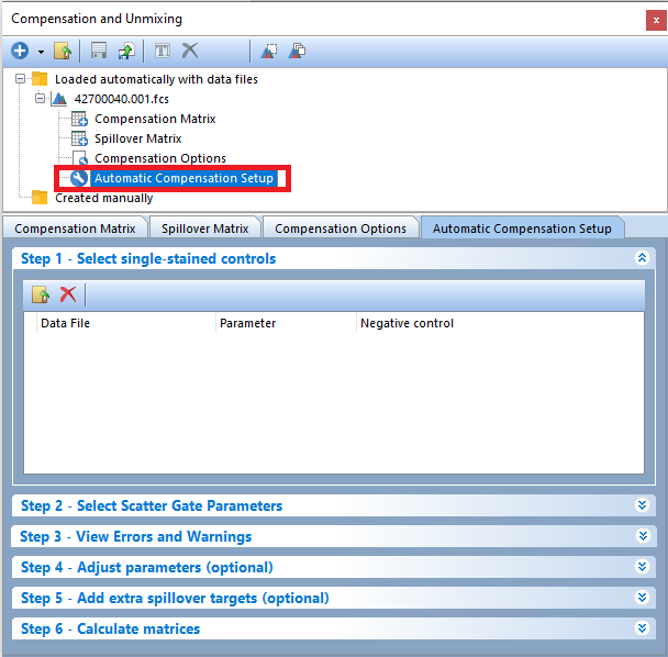 Figure 9.20  The Automatic Compensation Setup tab.