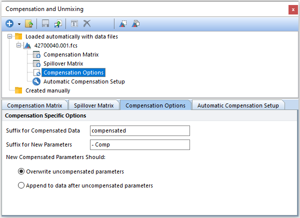 Figure 9.32  Compensations Options tab.