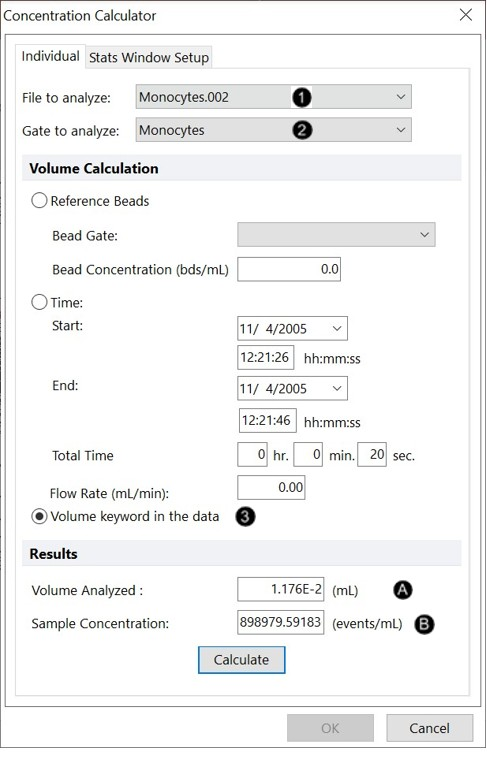 Figure T24.5  Concentration Calculator Dialog Using the $VOL keyword