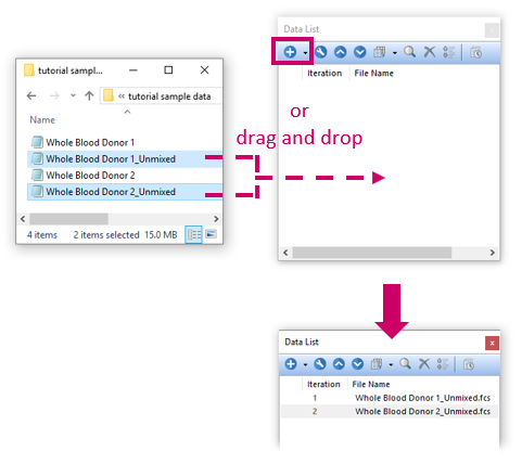 Fig. T34.2. Adding files to the Data List