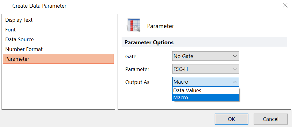 Figure 12.46 Create Data Parameter token dialog.